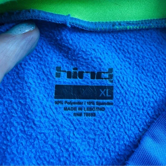 Hind running shirt mock turtle neck XL blue mens long sleeve - Picture 6 of 9